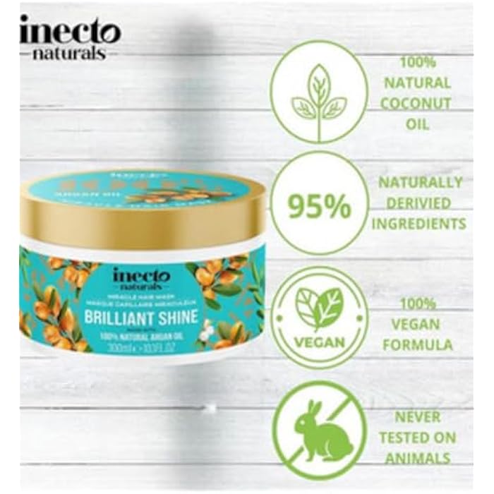 Inecto Naturals Miracle Brilliant Shine Argan Hair Mask 300 ml - Image 4